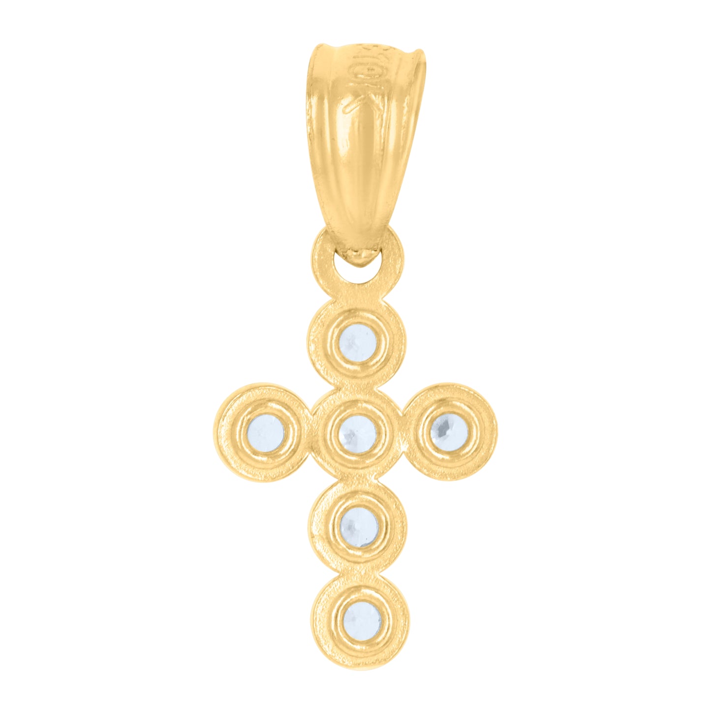 10K Yellow Gold Womens Cubic-Zirconia Cross Religious Charm Pendant