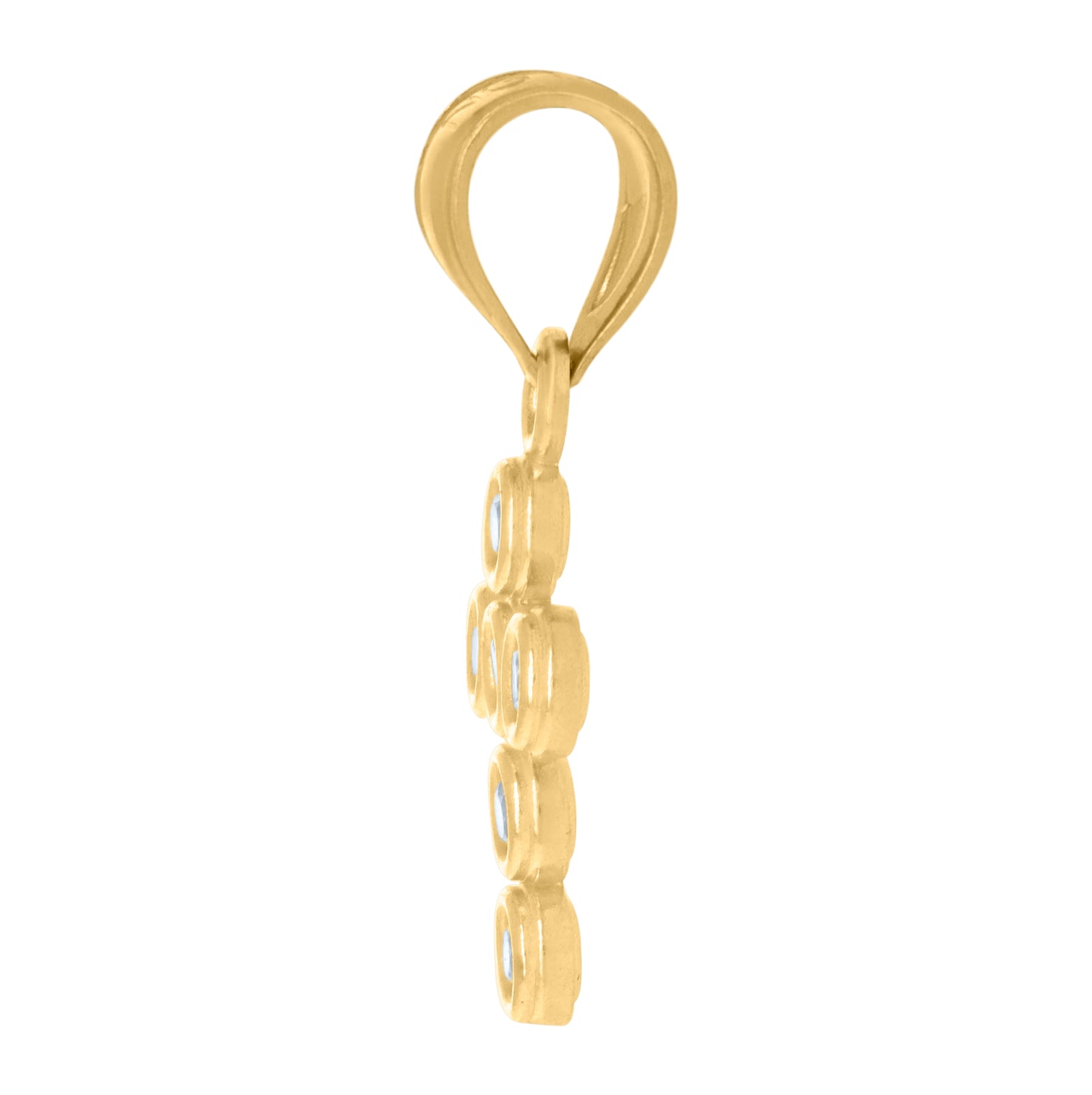 10K Yellow Gold Womens Cubic-Zirconia Cross Religious Charm Pendant