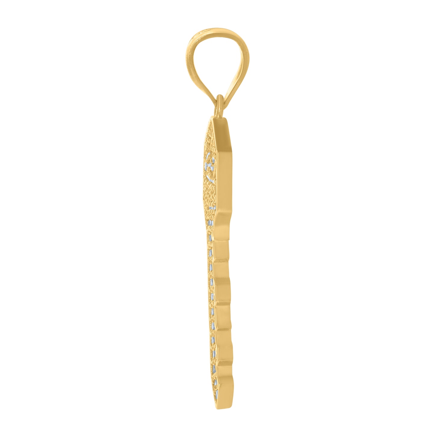 10K Yellow Gold Mens Cubic-Zirconia Key Charm Pendant
