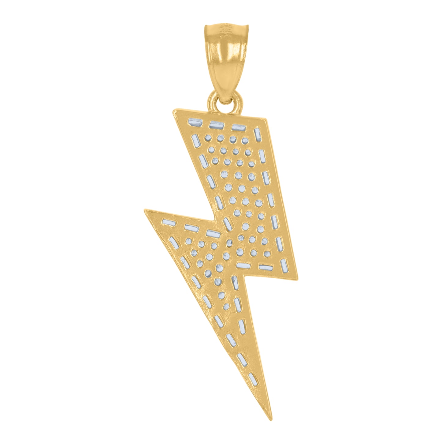 10K Yellow Gold Mens Cubic-Zirconia Lightning Bolt Fashion Charm Pendant