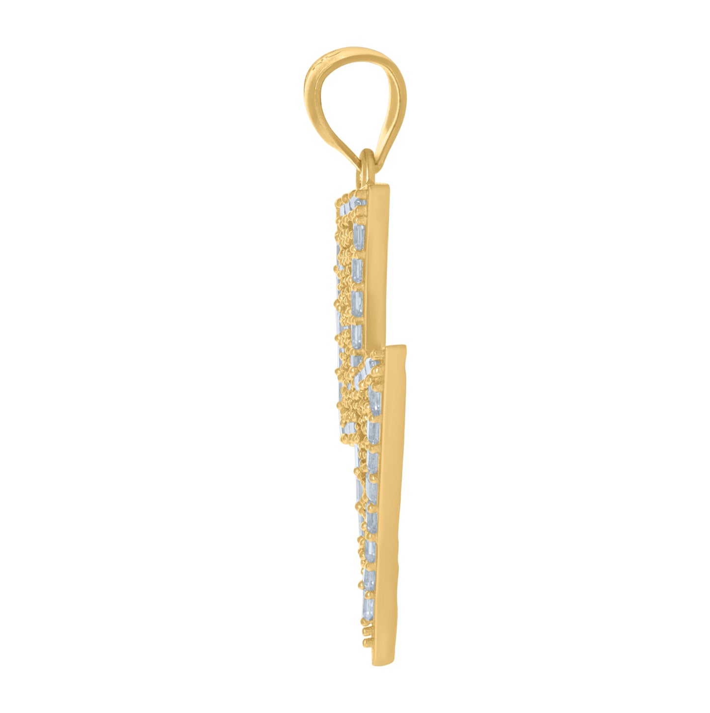 10K Yellow Gold Mens Cubic-Zirconia Lightning Bolt Fashion Charm Pendant
