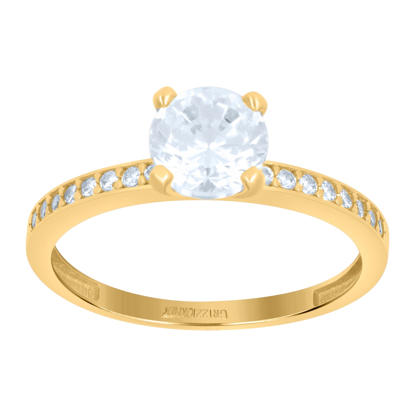 10K Yellow Gold Womens Cubic-Zirconia Duo Bridal Ring Set