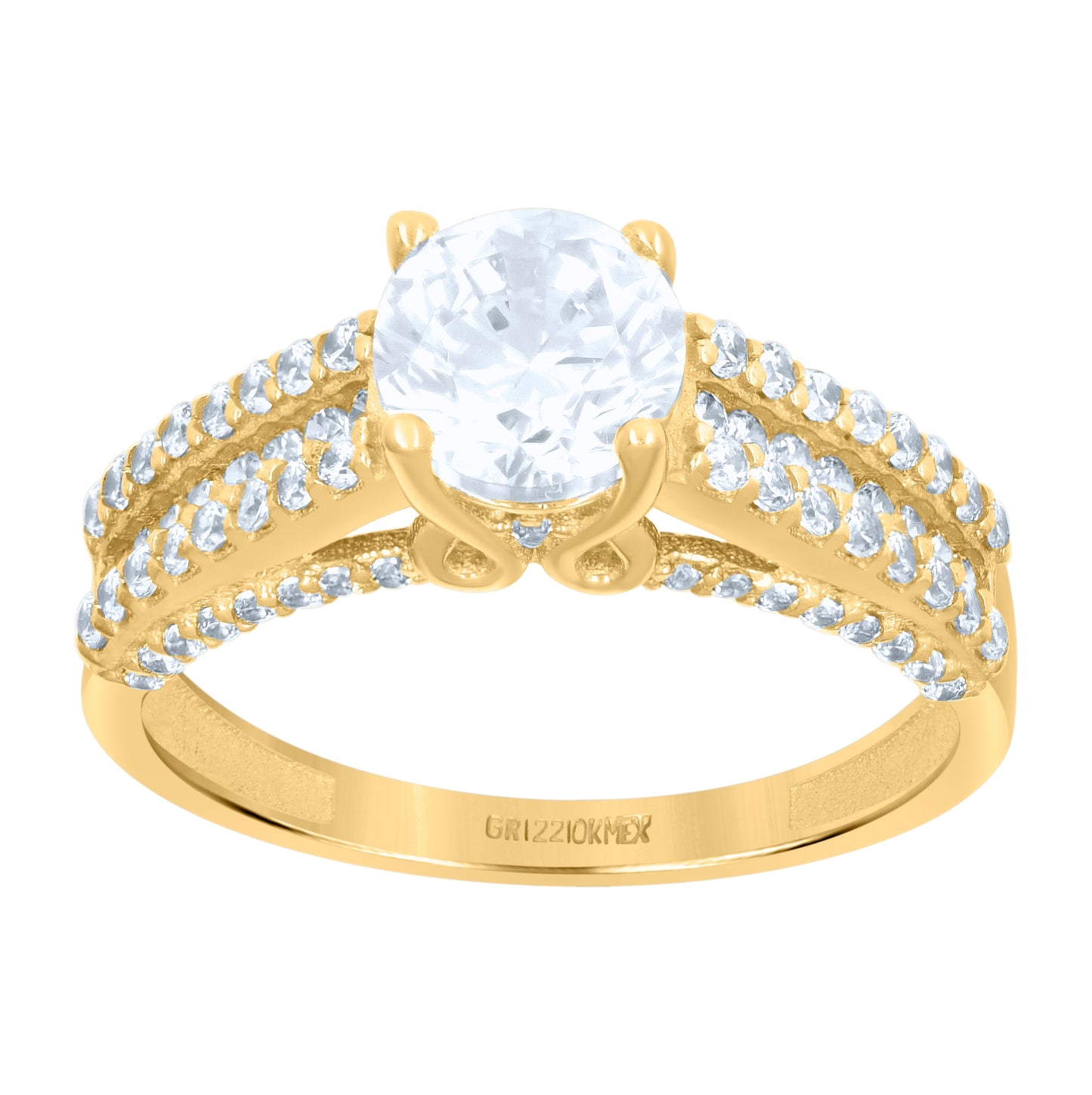 10K Yellow Gold Womens Cubic-Zirconia Duo Bridal Ring Set
