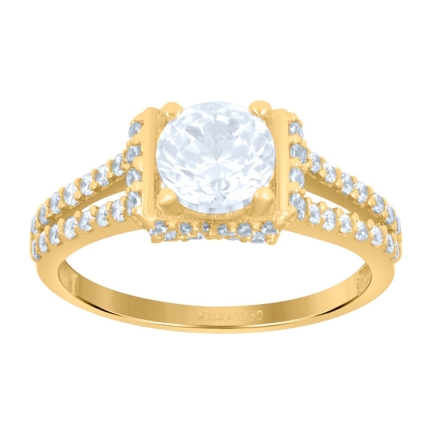 10K Yellow Gold Womens Cubic-Zirconia Duo Bridal Ring Set