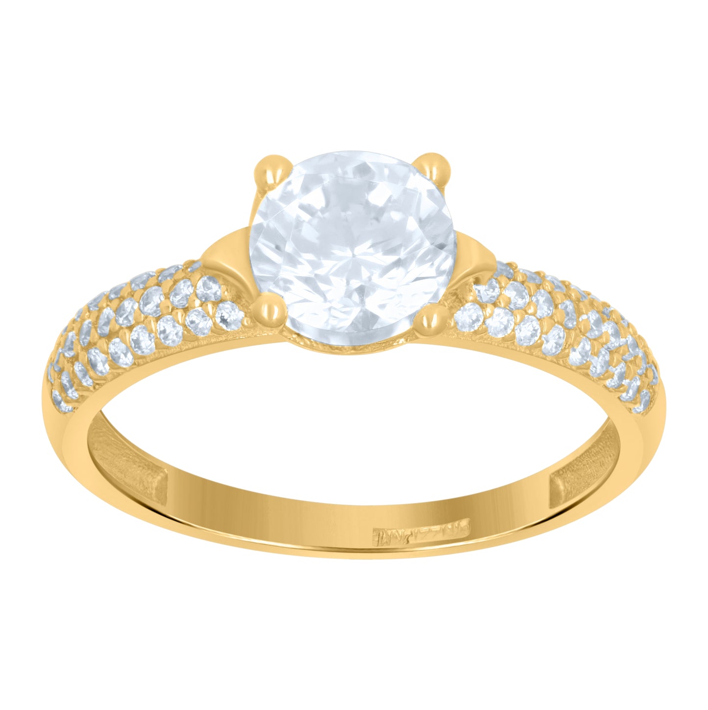 10K Yellow Gold Womens Cubic-Zirconia Duo Bridal Ring Set