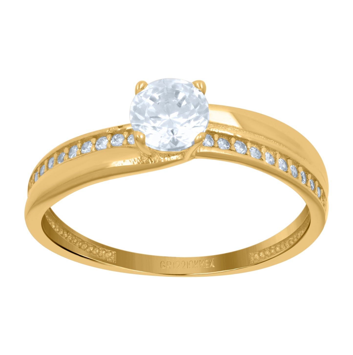 10K Yellow Gold Womens Cubic-Zirconia Duo Bridal Ring Set