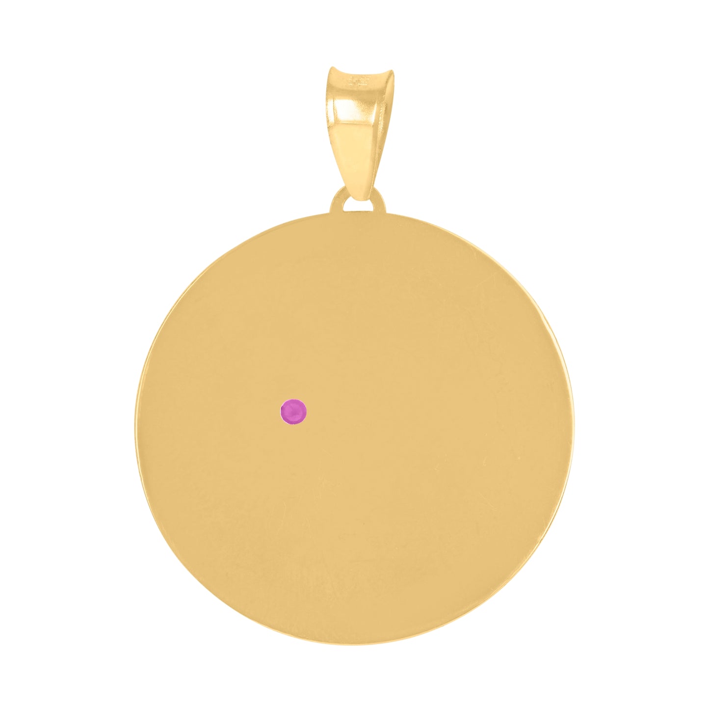 10K Yellow Gold Unisex Red Cubic-Zirconia St. Barbara Saints Religious Charm Pendant