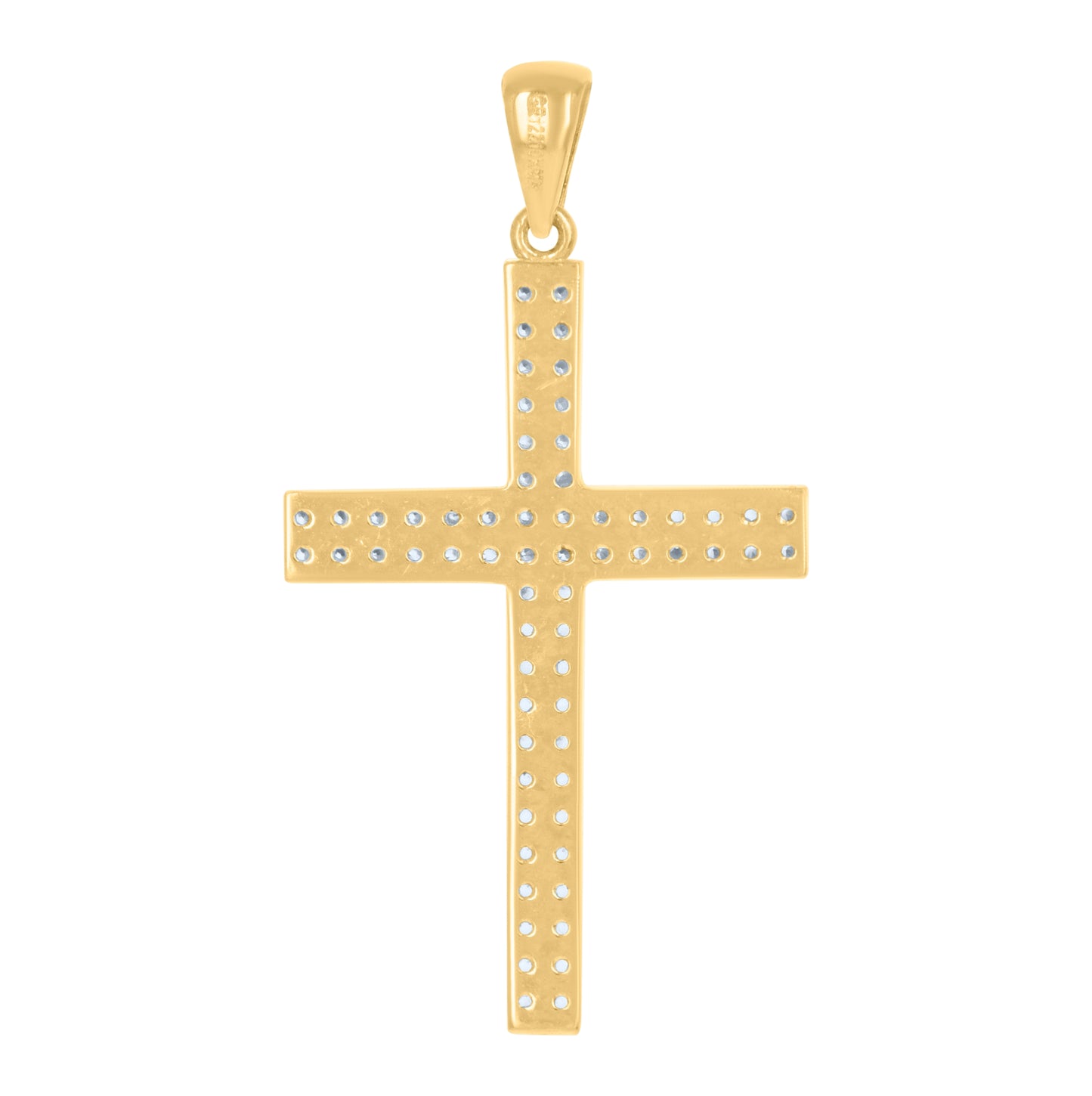 10K Yellow Gold Unisex Cubic-Zirconia Cross Religious Charm Pendant