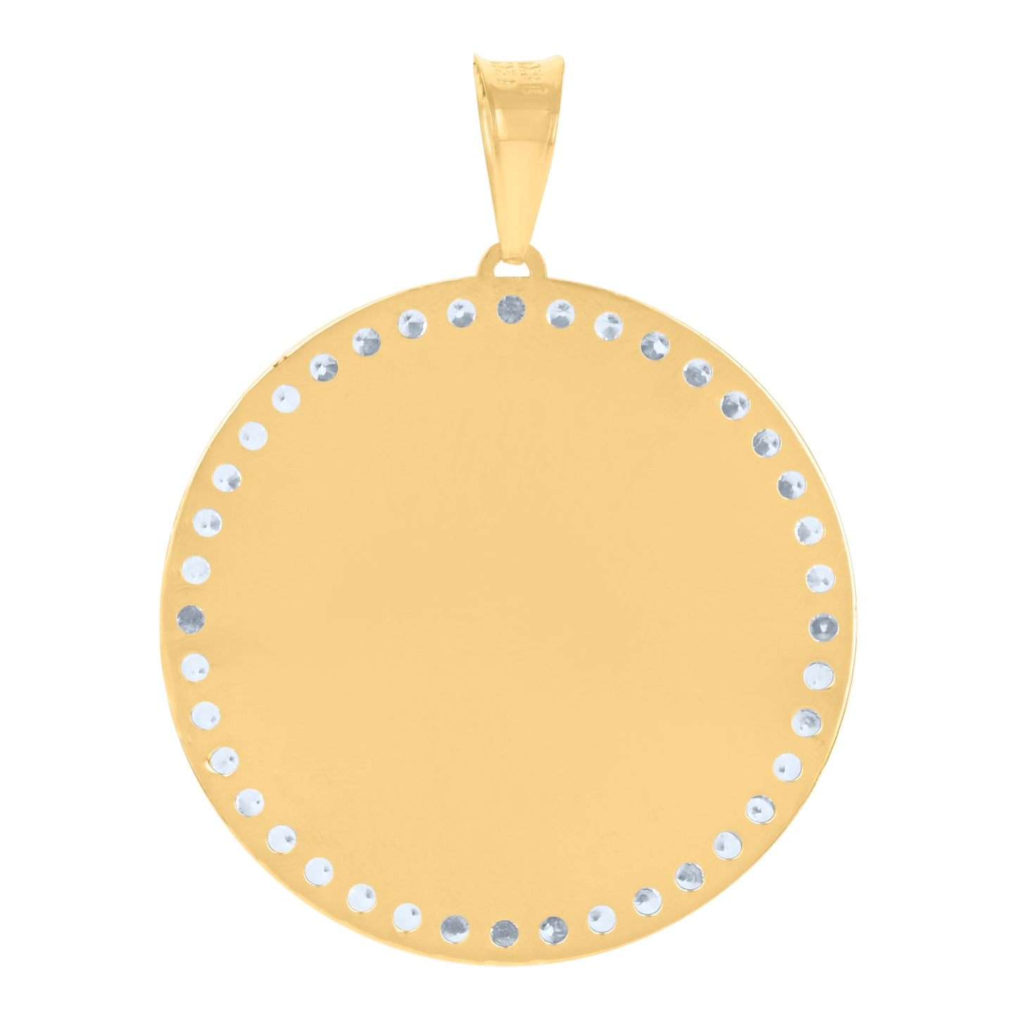 10K Yellow Gold Mens Cubic-Zirconia Photo Frame Charm Pendant