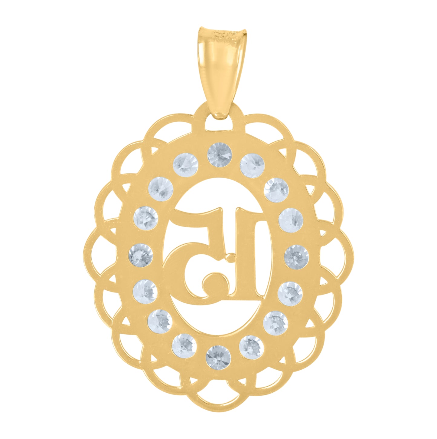 10K Yellow Gold Womens Cubic-Zirconia 15 Quinceanera Charm Pendant