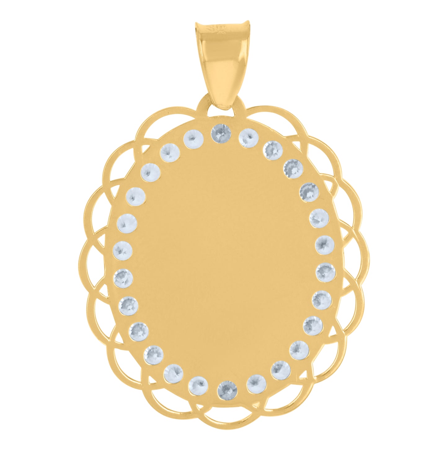 10K Yellow Gold Womens Cubic-Zirconia Guadalupe Religious Charm Pendant
