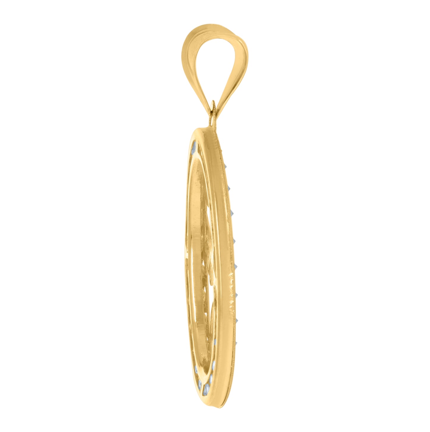 10K Yellow Gold Womens Cubic-Zirconia Anos 15 Quinceanera Charm Pendant