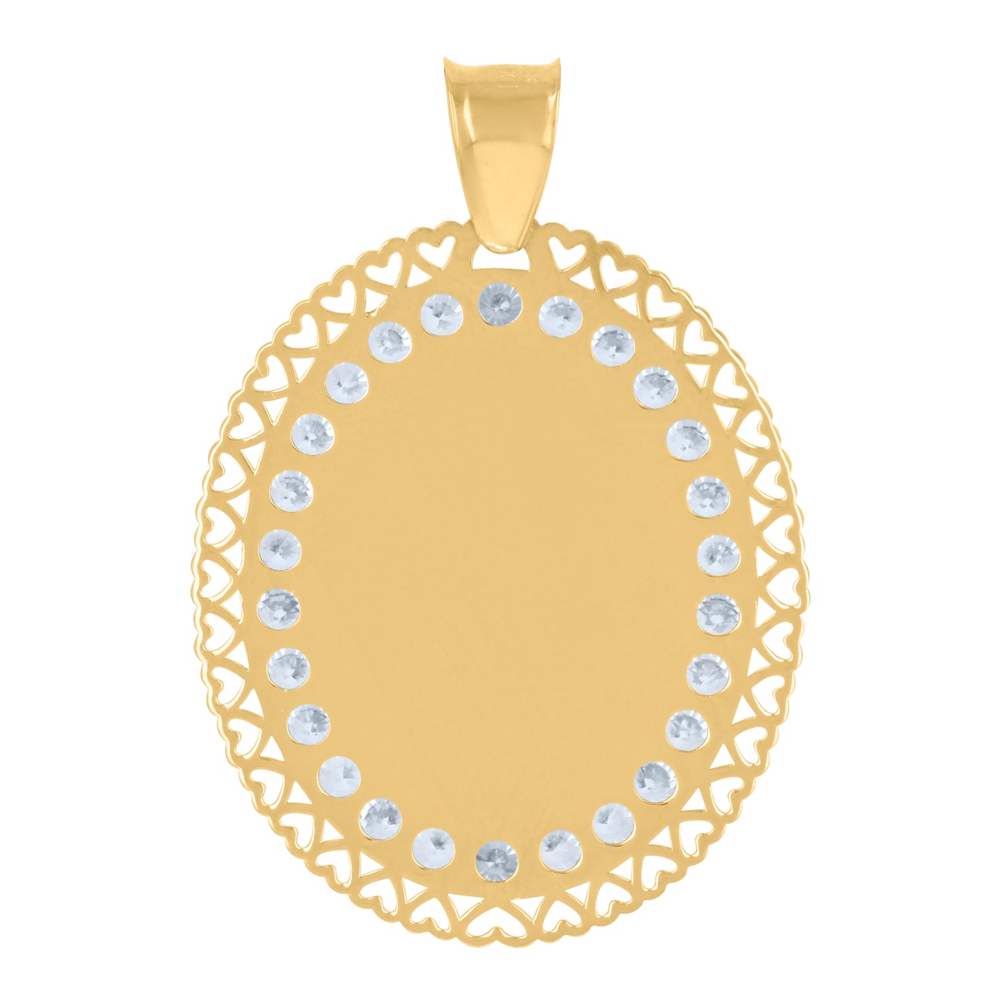 10K Yellow Gold Womens Cubic-Zirconia Guadalupe Religious Charm Pendant