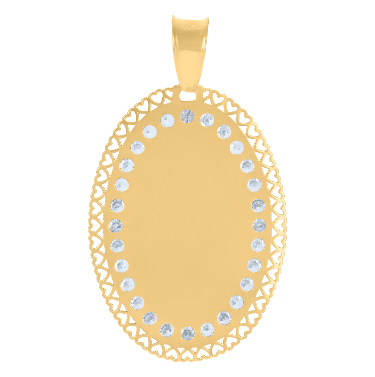 10K Yellow Gold Mens Cubic-Zirconia Guadalupe Religious Charm Pendant