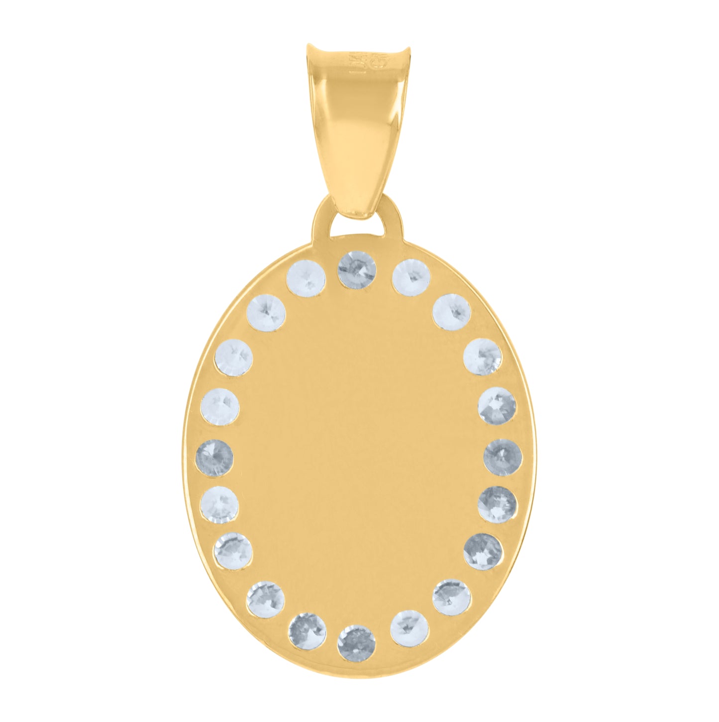 10K Two-Tone Gold Unisex Cubic-Zirconia Crucifix Jesus Religious Charm Pendant