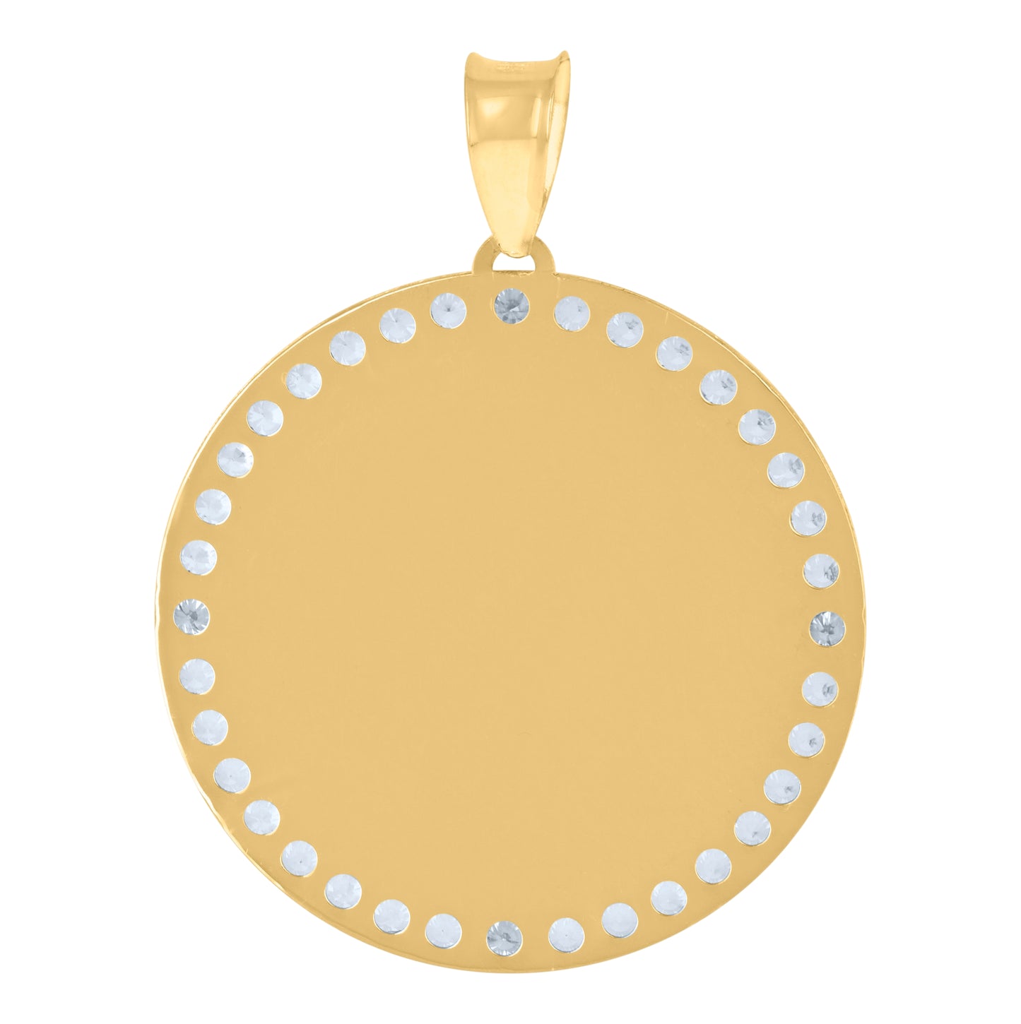 10K Yellow Gold Mens Cubic-Zirconia World Map Charm Pendant