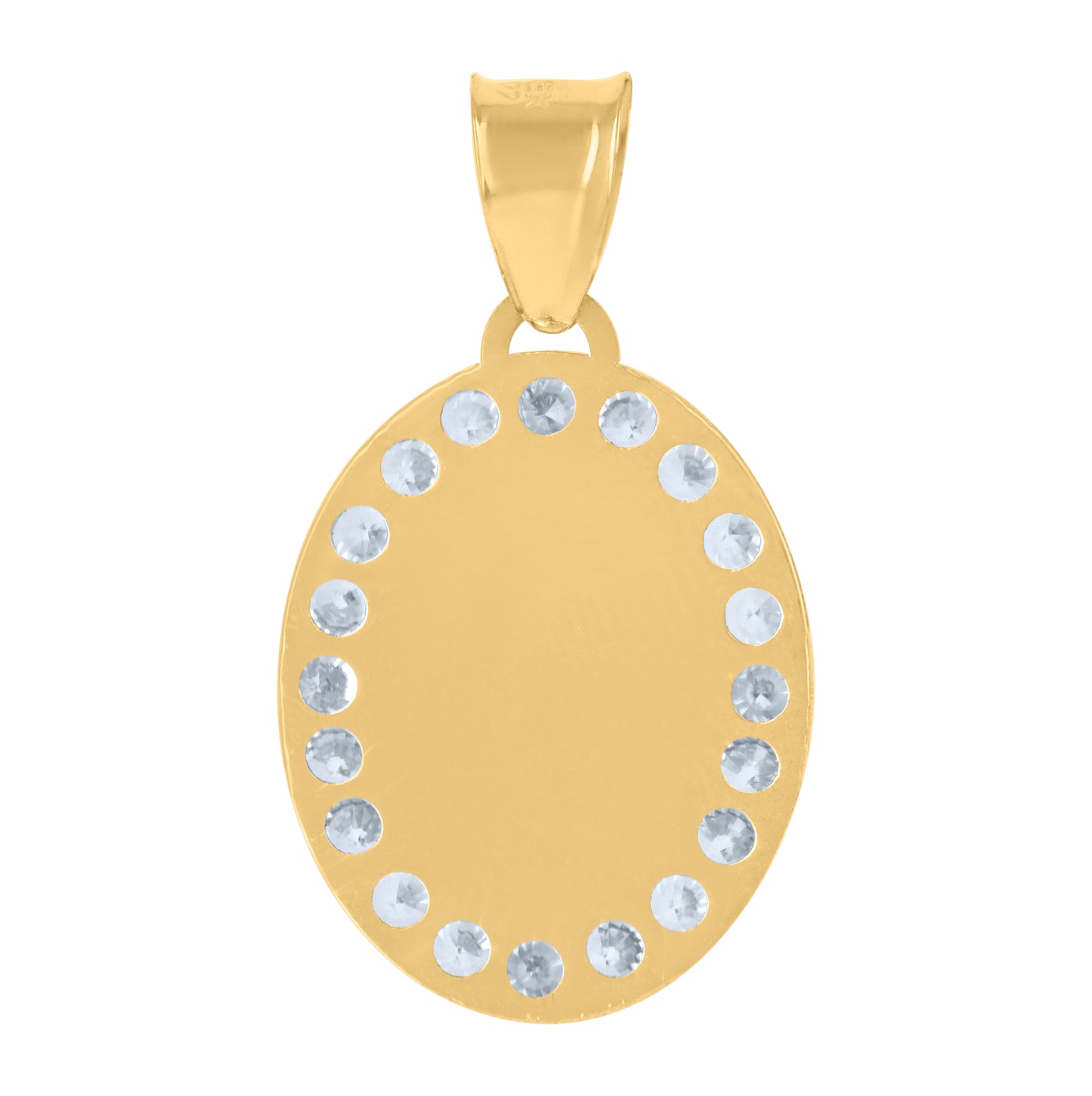 10K Two-Tone Gold Womens Cubic-Zirconia Crucifix Jesus Religious Charm Pendant
