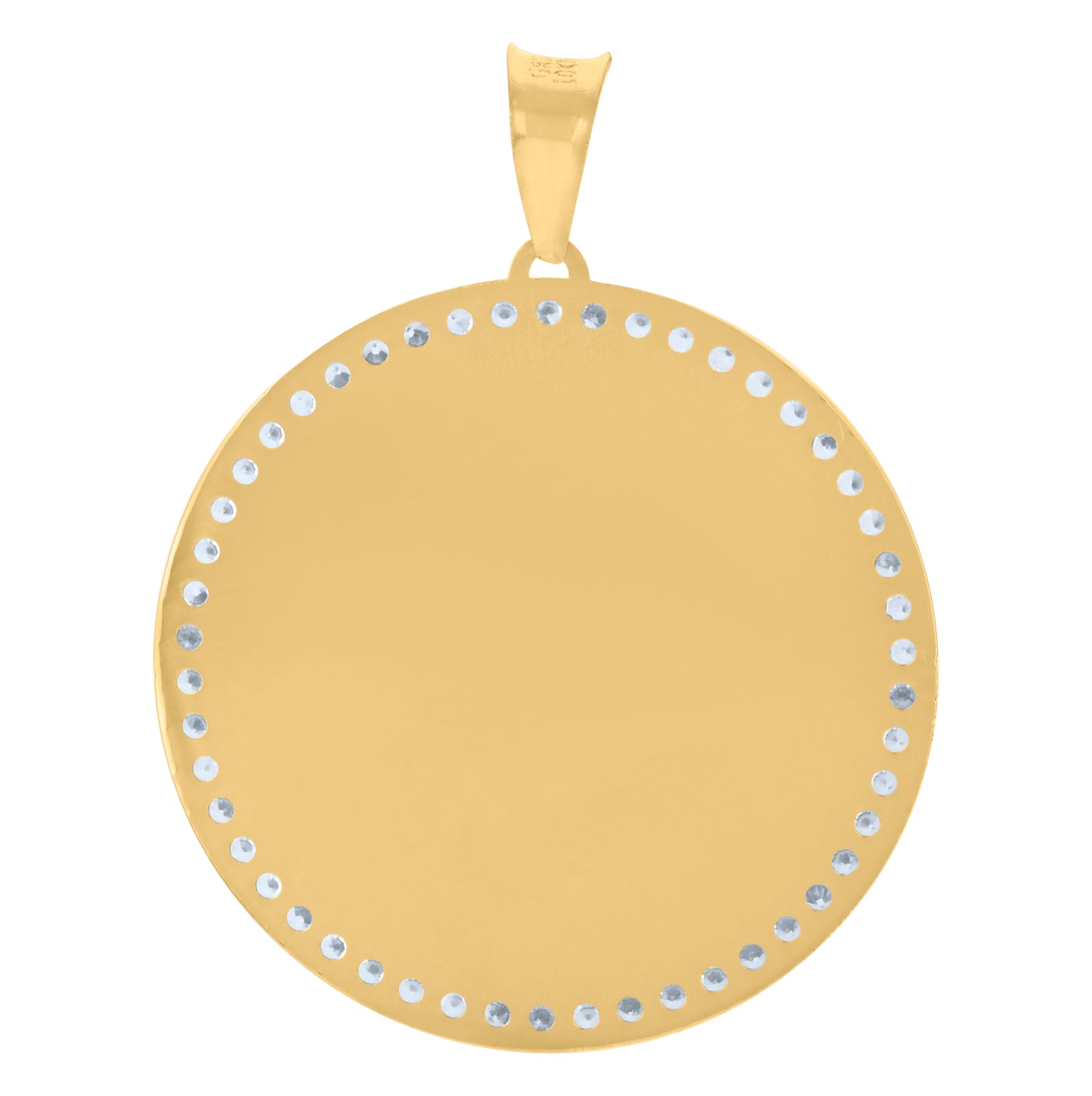 10K Yellow Gold Mens Cubic-Zirconia Photo Frame Charm Pendant