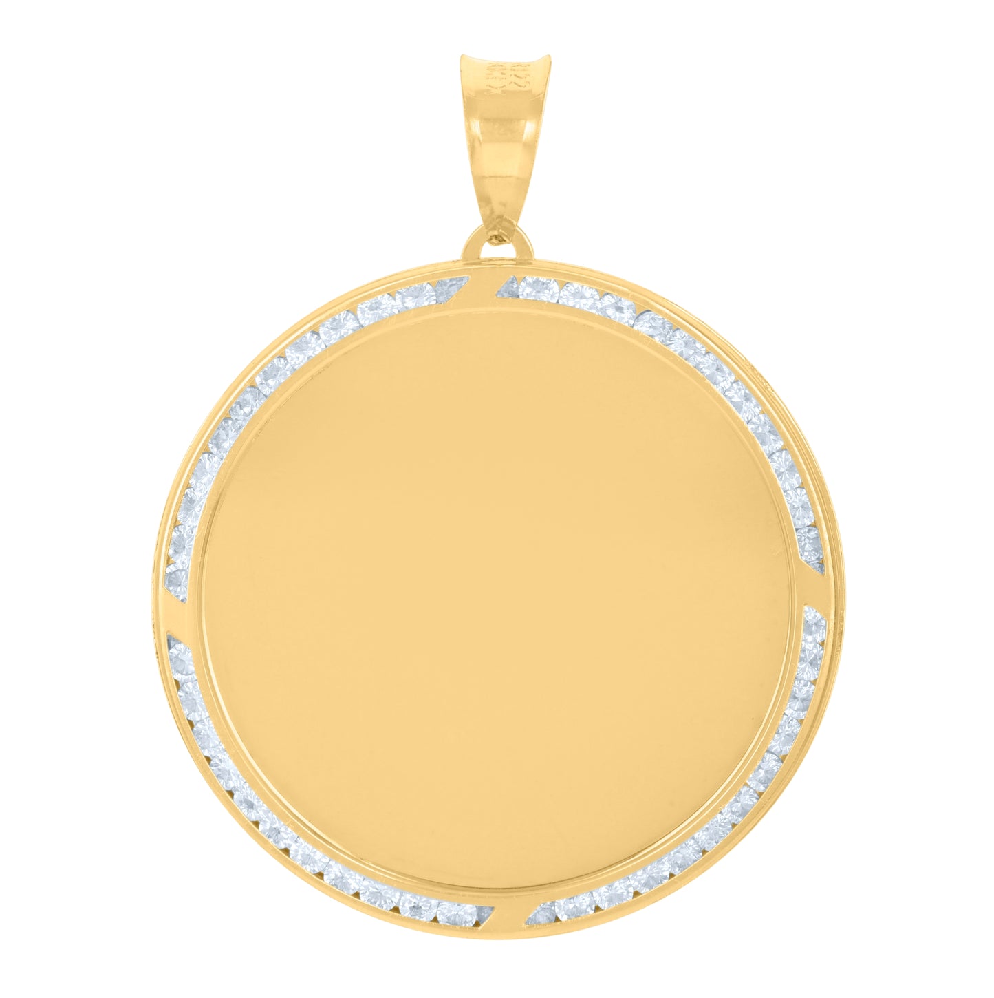 10K Yellow Gold Mens Cubic-Zirconia Photo Frame Charm Pendant