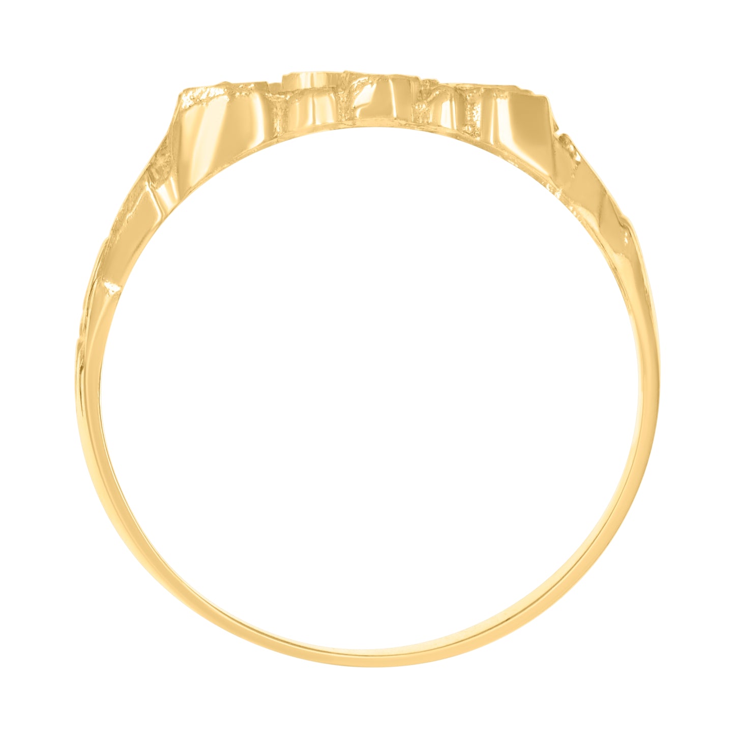 10K Yellow Gold Mens Nugget Fashion Ring
