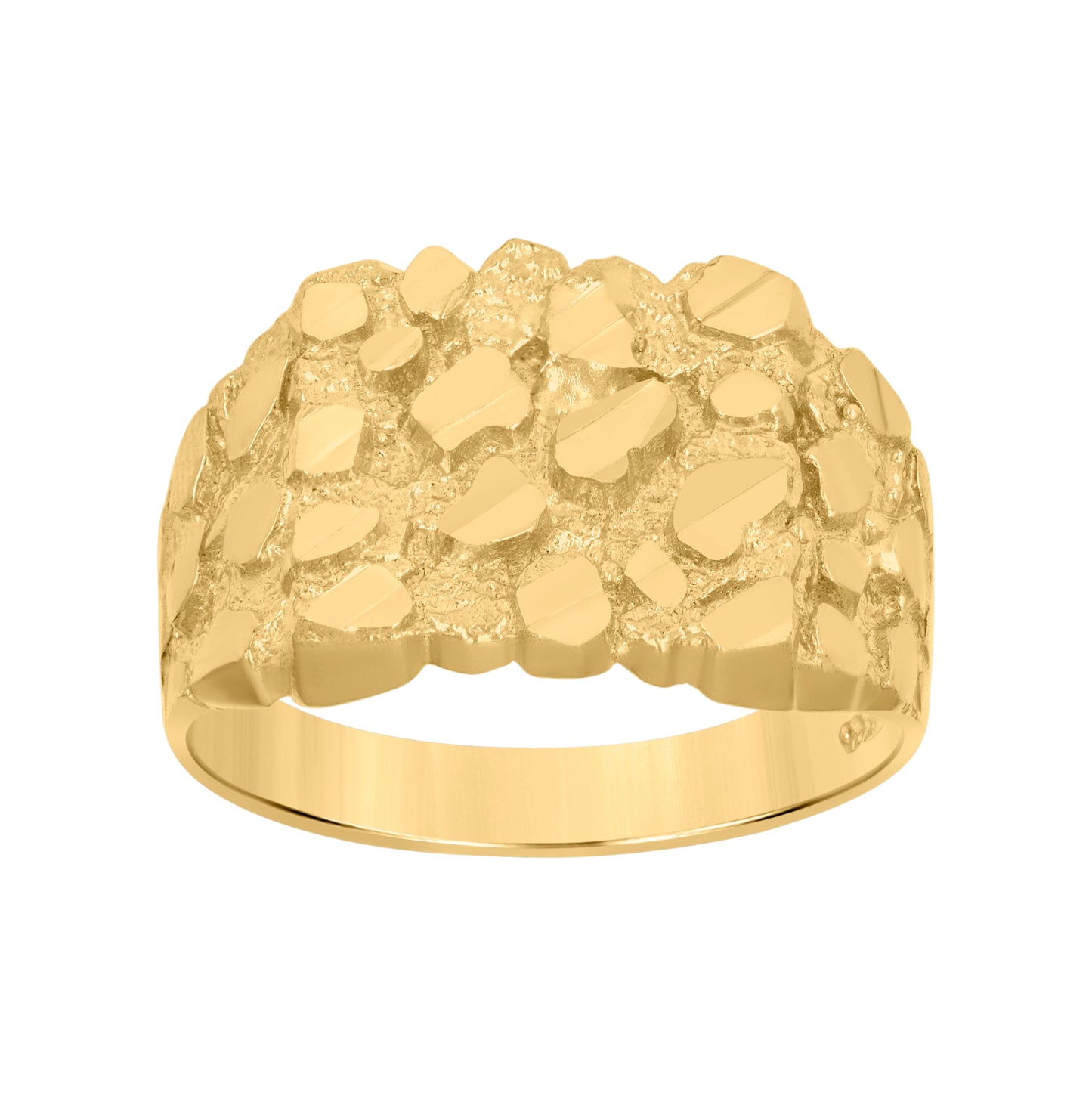 10K Yellow Gold Mens Nugget Fashion Ring