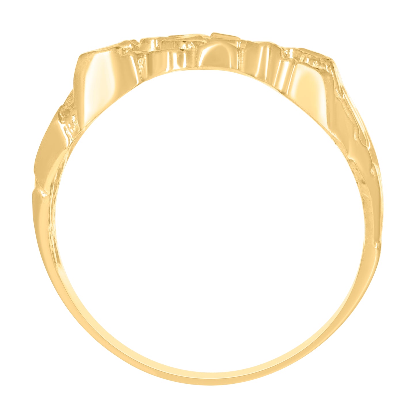 10K Yellow Gold Mens Nugget Fashion Ring
