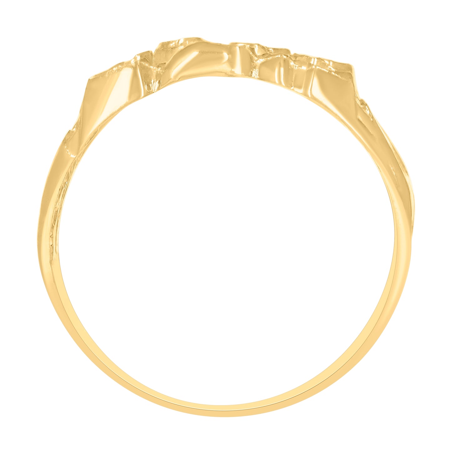 10K Yellow Gold Mens Nugget Fashion Ring