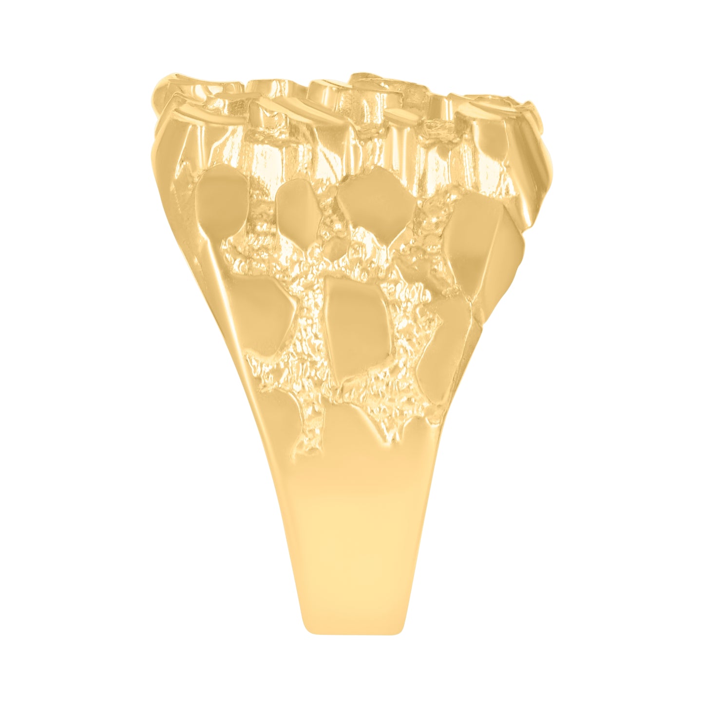 10K Yellow Gold Mens Nugget Fashion Ring