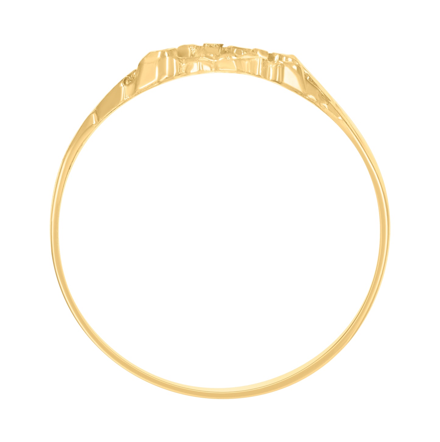 10K Yellow Gold Unisex Diamond-cut Nugget Fashion Ring