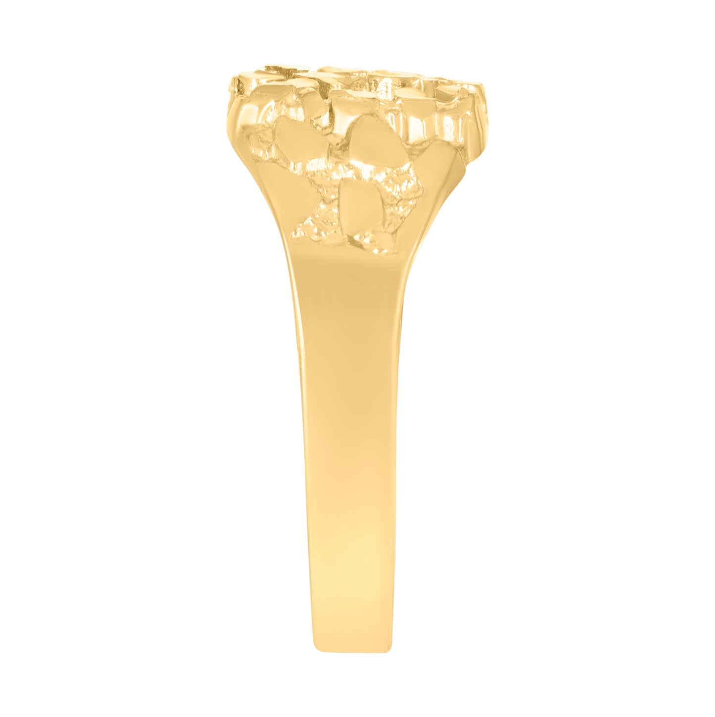 10K Yellow Gold Unisex Diamond-cut Nugget Fashion Ring