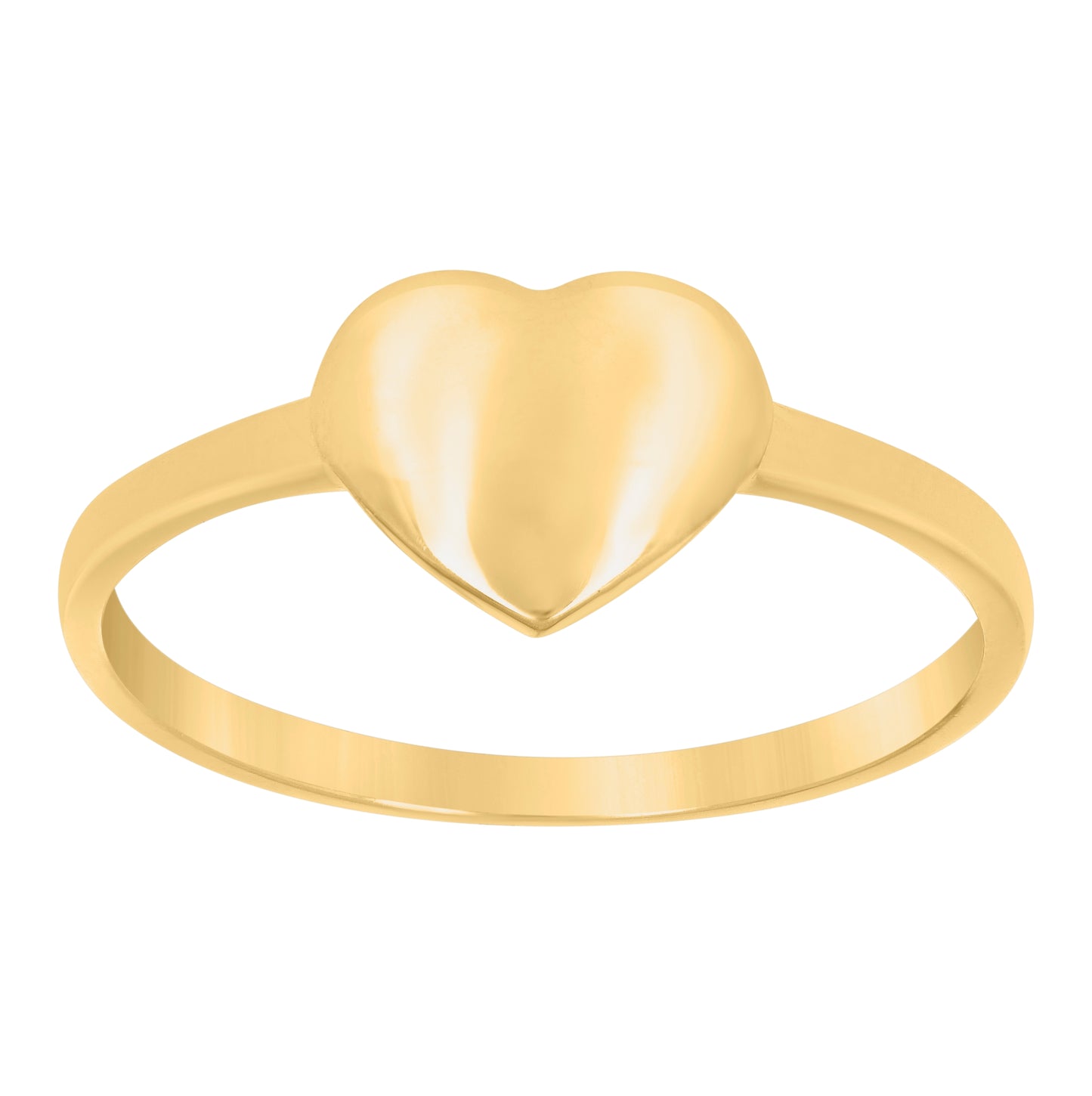 10K Yellow Gold Womens Heart Love Ring