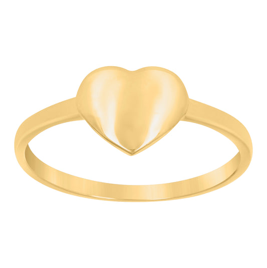 10K Yellow Gold Womens Heart Love Ring