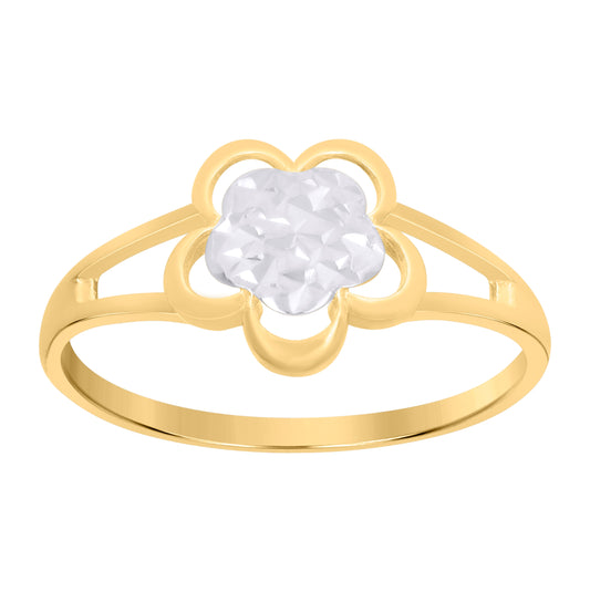 10K Two-Tone Gold Womens Flower Fashion Ring