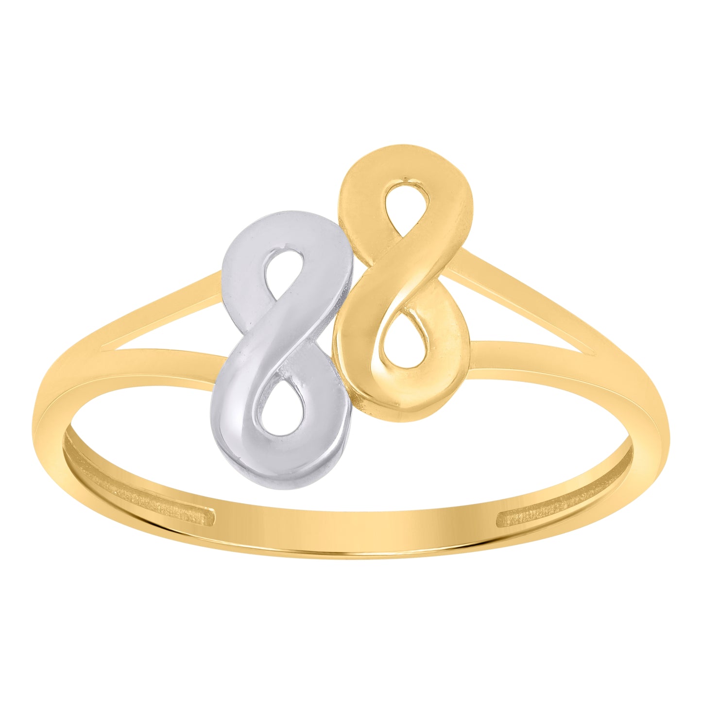 10K Two-Tone Gold Womens Love Symbol Infinity Ring