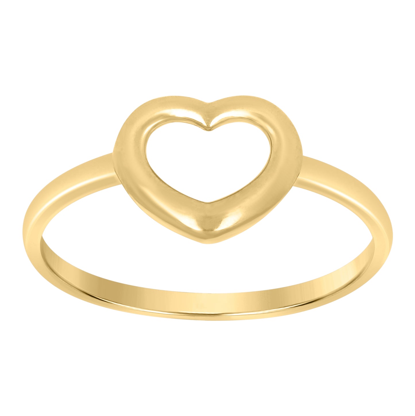 10K Yellow Gold Womens Heart Love Ring
