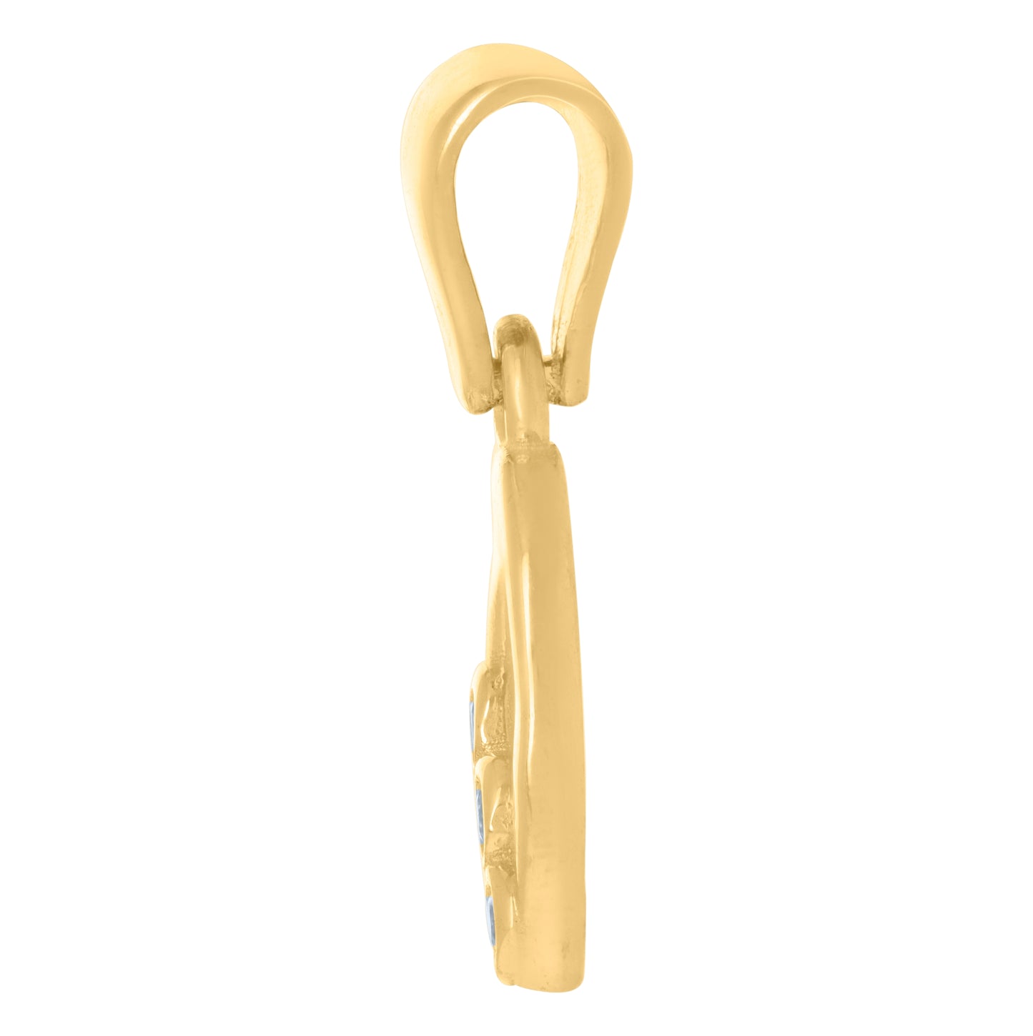 10K Yellow Gold Womens Cubic-Zirconia Heart Charm Pendant
