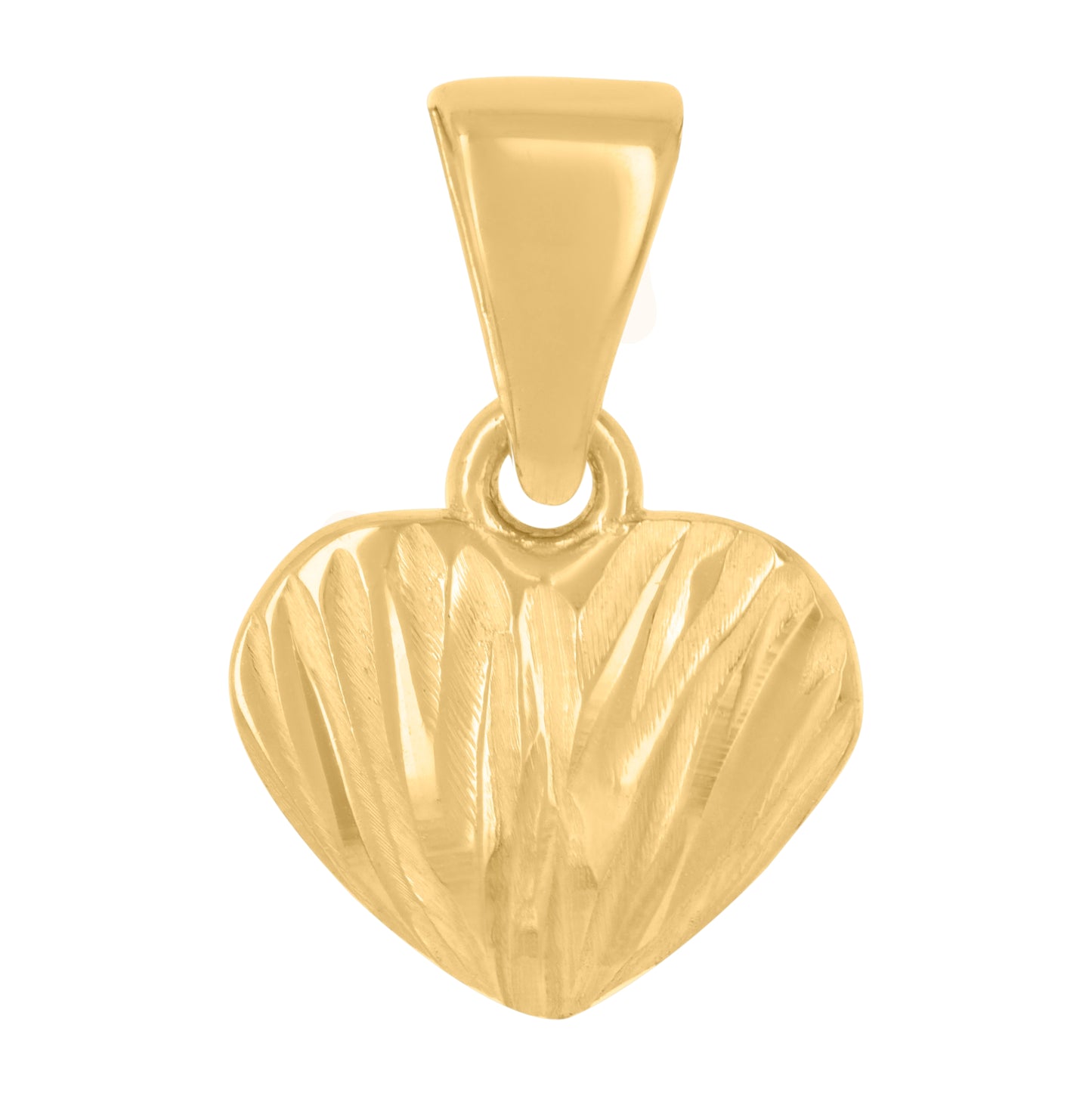 10K Yellow Gold Womens Heart Charm Pendant