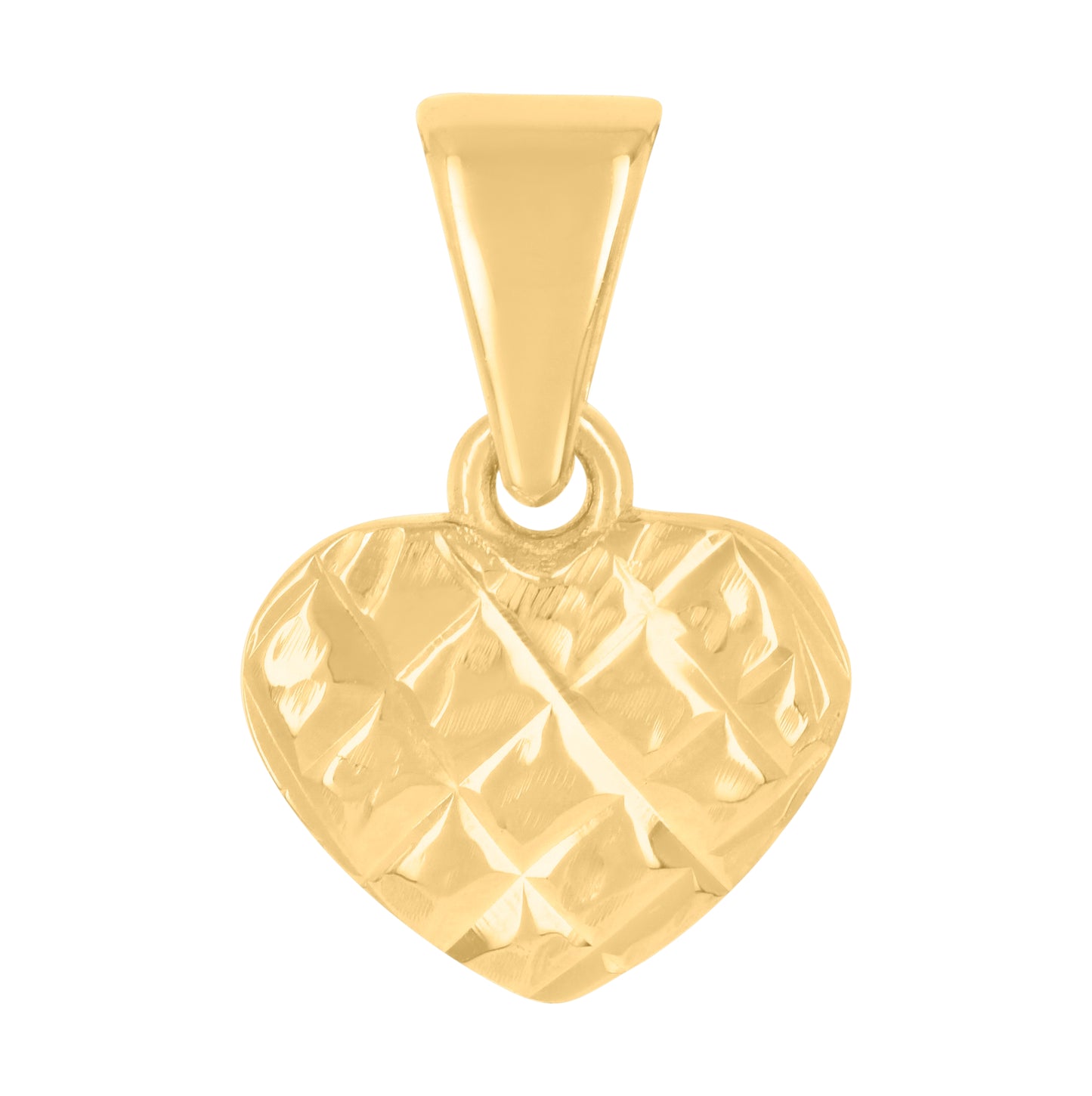 10K Yellow Gold Womens Heart Charm Pendant