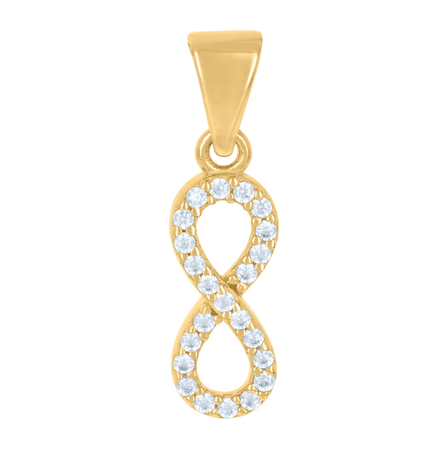 10K Yellow Gold Womens Cubic-Zirconia Love Symbol Infinity Charm Pendant