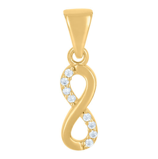 10K Yellow Gold Womens Cubic-Zirconia Love Symbol Infinity Charm Pendant