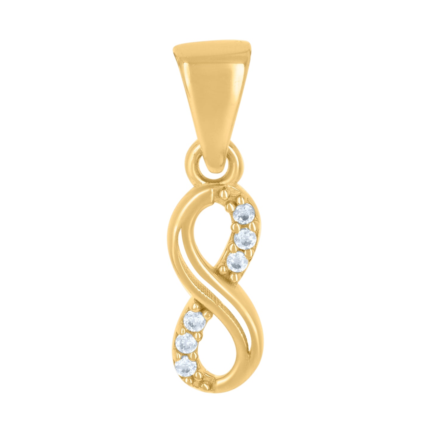 10K Yellow Gold Womens Cubic-Zirconia Love Symbol Infinity Charm Pendant