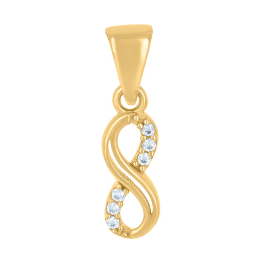 10K Yellow Gold Womens Cubic-Zirconia Love Symbol Infinity Charm Pendant