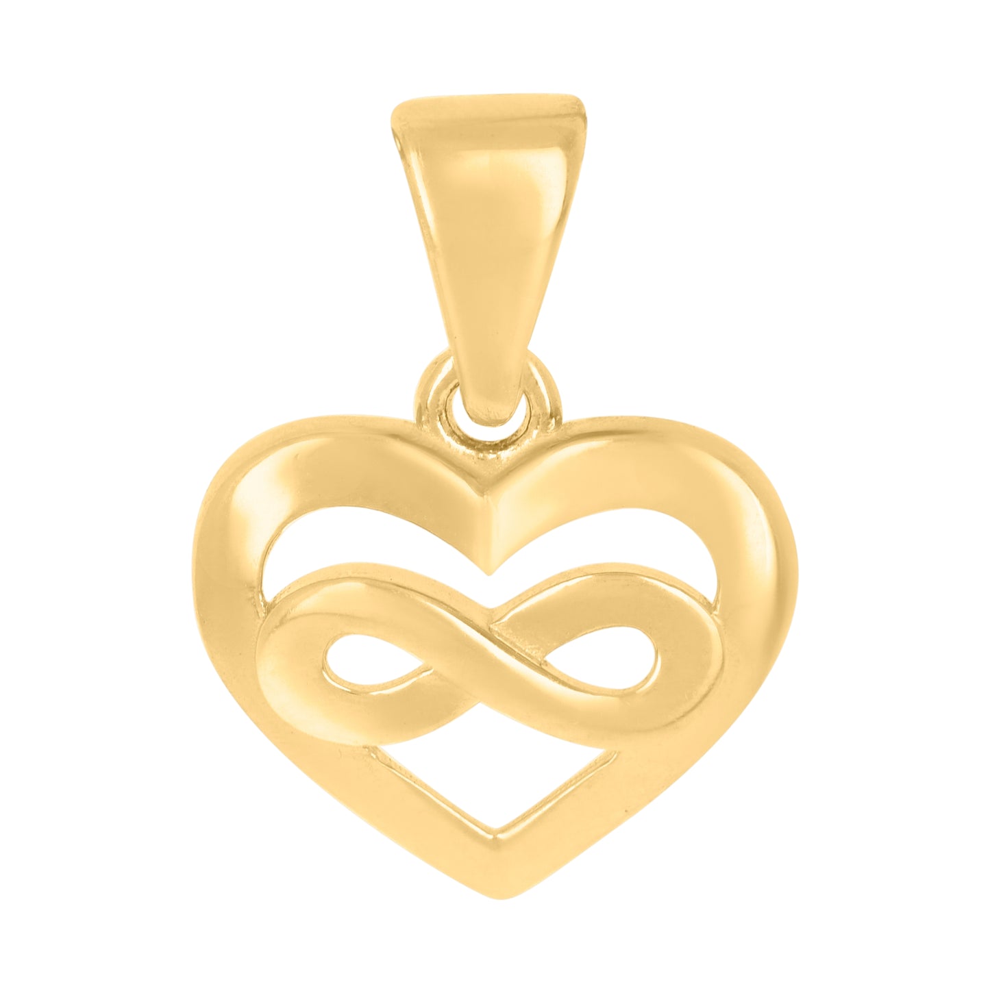 10K Yellow Gold Womens Infinity Heart Charm Pendant