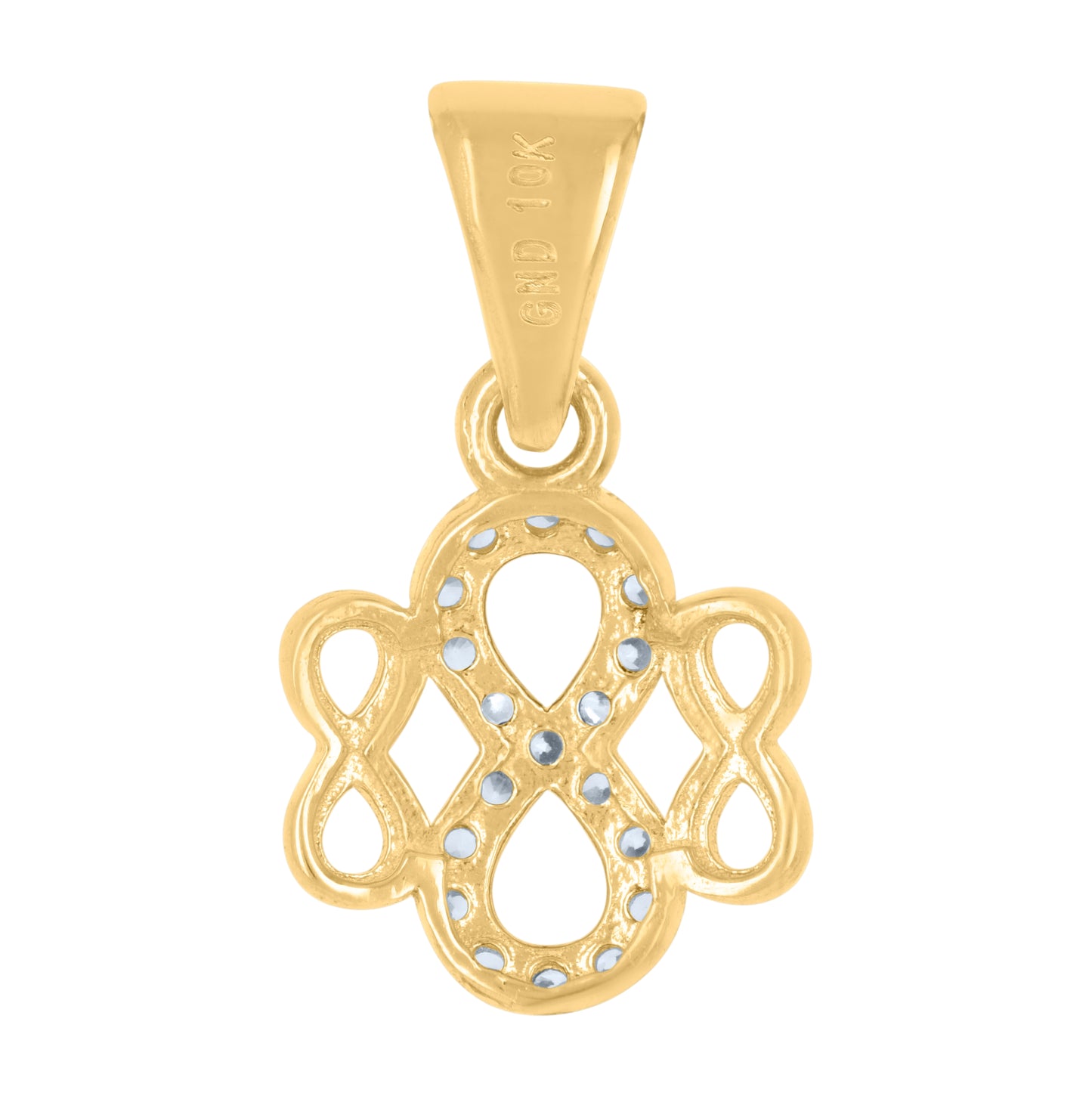 10K Two-tone Gold Womens Cubic-Zirconia Love Symbol Infinity Charm Pendant