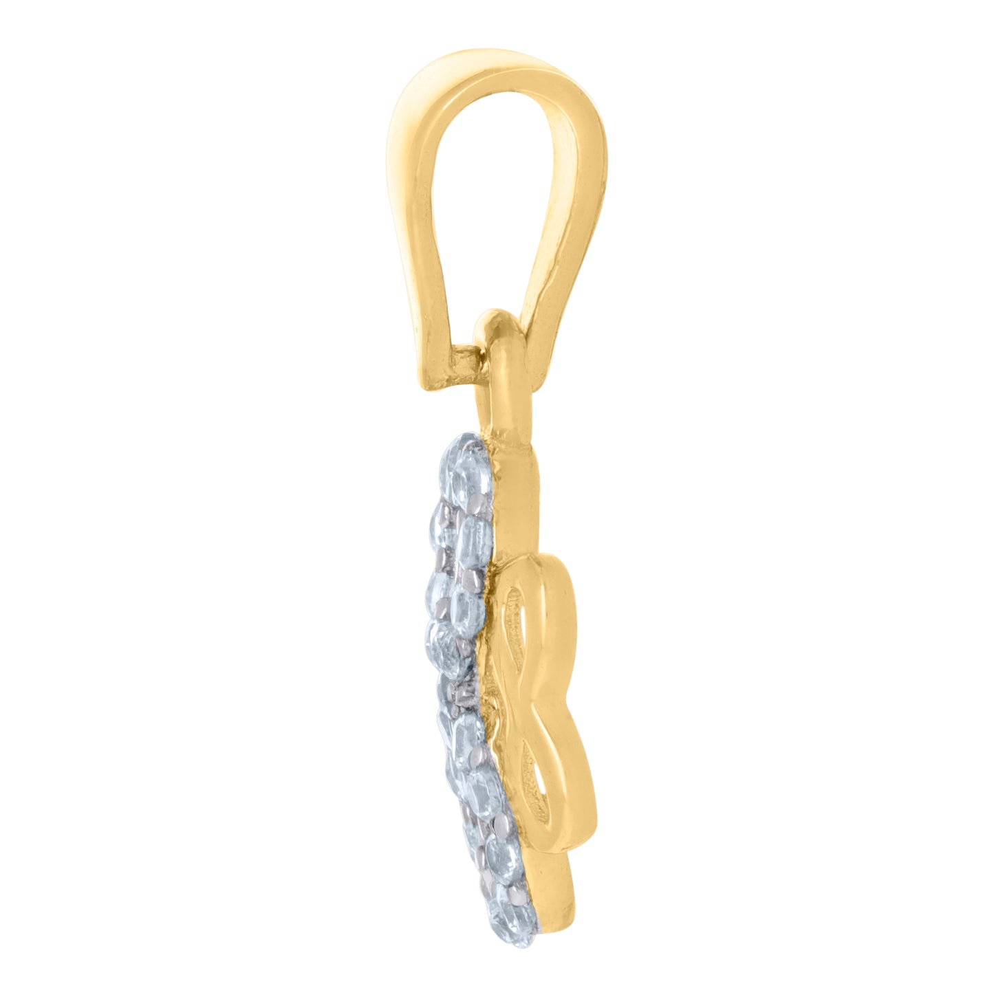 10K Two-tone Gold Womens Cubic-Zirconia Love Symbol Infinity Charm Pendant
