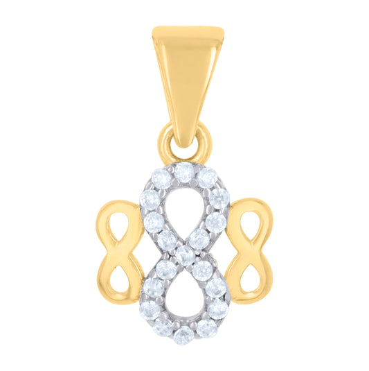 10K Two-tone Gold Womens Cubic-Zirconia Love Symbol Infinity Charm Pendant