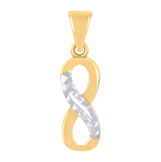 10K Two-tone Gold Womens Cubic-Zirconia Love Symbol Infinity Charm Pendant