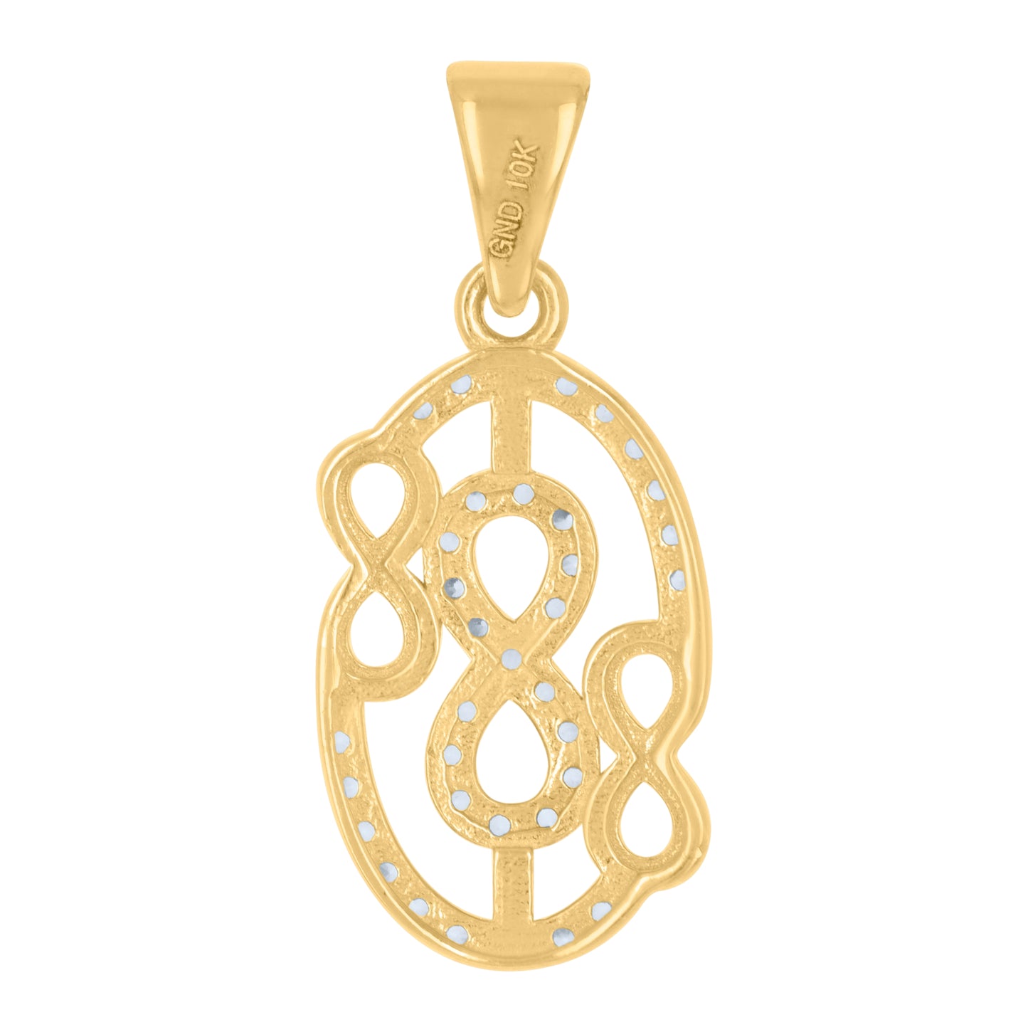 10K Two-tone Gold Womens Cubic-Zirconia Love Symbol Infinity Charm Pendant