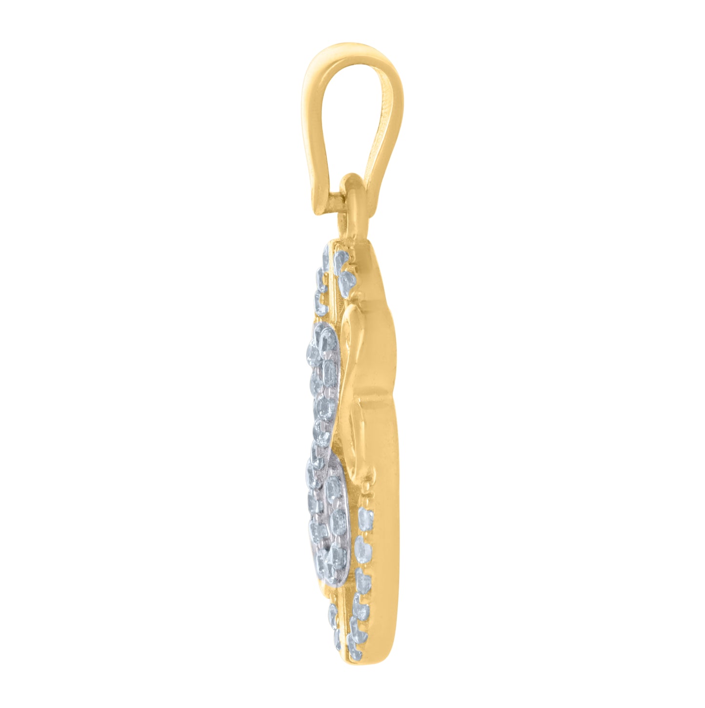 10K Two-tone Gold Womens Cubic-Zirconia Love Symbol Infinity Charm Pendant