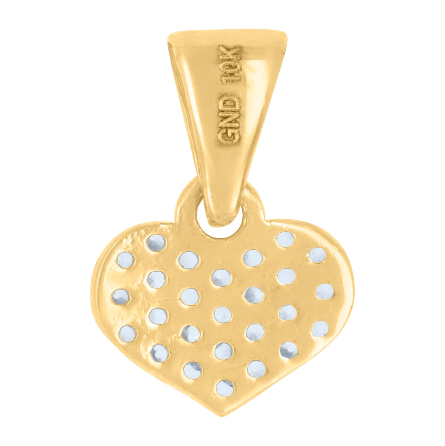 10K Yellow Gold Womens Cubic-Zirconia Heart Charm Pendant